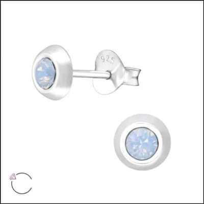 Aramat Jewels | Oorbellen | Zilveren Kristal Oorbellen - Subtiel en Elegant | 5mm / Blauw | |5mm | Zilver | Kinderen, Volwassenen | Verkleurd niet