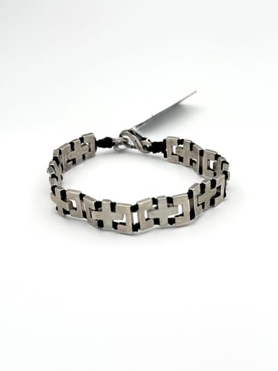 Spadarella Gioielli - SPBR427 - Armband - 925 Zilver - 10 mm - Black - 17 Cm - Dames - Heren - Unisex - Made in Italy Riccione