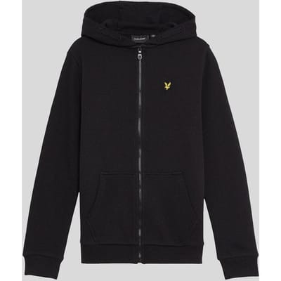 Lyle & Scott jongens Loopback katoenen hoodie met volledige rits - zwart