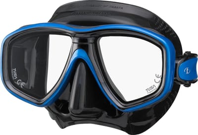TUSA Freedom Ceos – Duikmasker met twee lenzen, comfortabele pasvorm dicht op het gezicht, Freedom Technology voor comfort en prestaties, hypoallergeen silicone – Zwart/Blauw – M-212QB FB