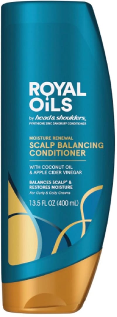 Head & Shoulders Royal Oils Conditioner met Kokosolie & Apple Cider Vinegar 400ml– Anti-Roos Scalp Care, Hydratatie & Herstel voor Krullend en Natuurlijk Haar – 1% Pyrithione Zinc