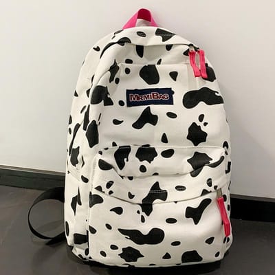 Kinderschooltassen Basisschool Meisjes Koeienpatroon Rugzak Middelbare School Studenten Middelbare School Studenten Hogeschool Studenten Rugzak gray