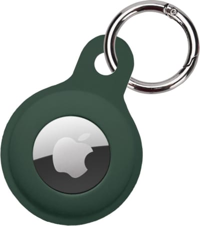 Hoesje Geschikt voor Apple AirTag Hoesje Sleutelhanger Houder - Siliconen Hoesje Geschikt voor Apple AirTag Hoesje - Donkergroen