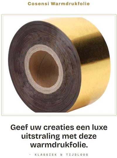 Dailygoods - Warmdrukfolie voor Decoratie 3cm x 120m Goud