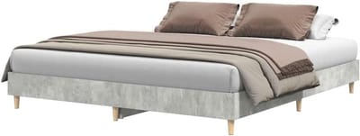 Bedframe - Tweepersoonsbed Paneelbed - Goede Nachtrust - Laag bij de grond - 160x200 cm - Betongrijs