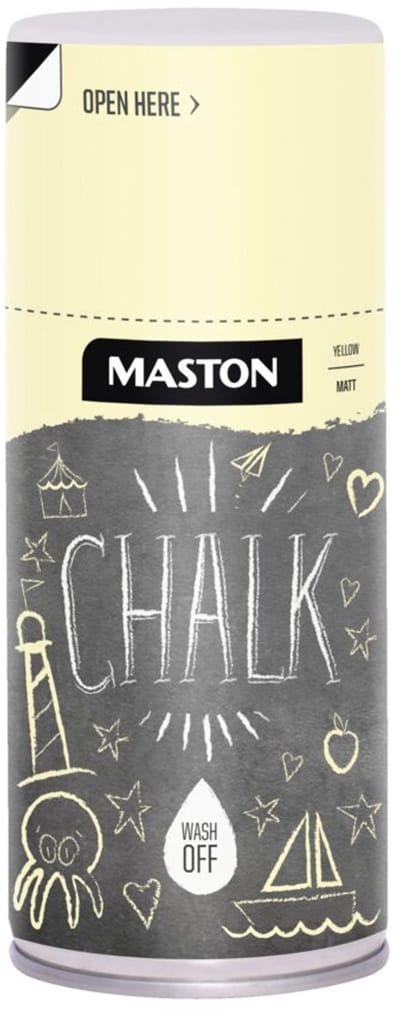 Maston Chalk Paint - Mat - Krijtverf - Geel - 150 ml - spuitbus verf