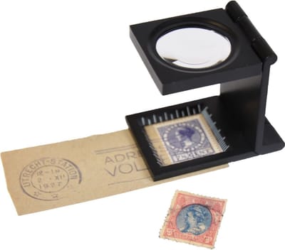 Vouwloep 8x vergroting - dradenteller - metaal - opvouwbaar - Lindner Hartberger S38 - vouwloep - loep - vergrootglas - loupe - opvouwloupe - precisieloep - munten - postzegels - juwelen - goud - zilver - compact incl. opbergtasje