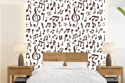 Behang - Fotobehang Muzieknoten - Patronen - Muziek - Breedte 220 cm x hoogte 240 cm