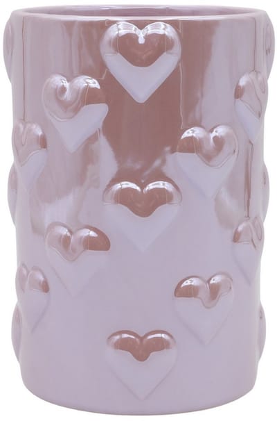 Vaas Liebes Parelmoer Finish Licht Roze Small - vaas met hartjes roze D12 H18