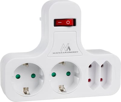 Viervoudig stopcontact - Met schakelaar - 2x 16A + 2x 2.5A - 230V