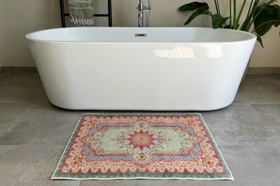 Vintage look badmat pastel kleur 90cm x 70cm
