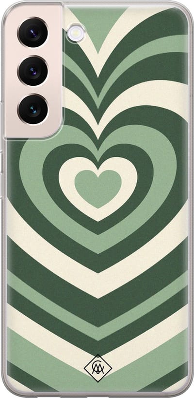 Casimoda® hoesje - Geschikt voor Samsung S22 Plus - Marmer Hart Swirl - Backcover - Siliconen/TPU - Groen