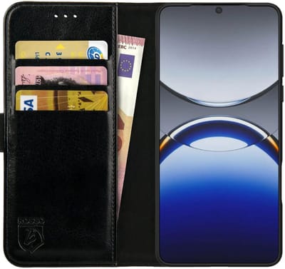 Rosso Element Geschikt voor Oppo Find X8 Pro | Wallet Book Case | Portemonnee Hoesje | 3 Pasjes | Magneetsluiting | Stand Functie | Zwart