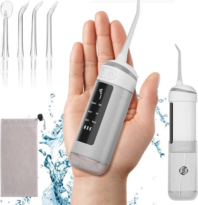 Equivera Waterflosser - Monddouche - Elektrisch Flosapperaat - Water Flosser - Waterflosser Draadloos - Water Flosser Draadloos - Draadloos en Oplaadbaar - Must have voor uw hygiëne!