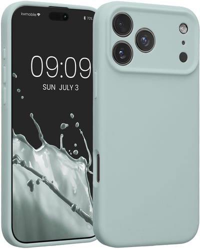 kwmobile telefoonhoesje geschikt voor Apple iPhone 18 Pro Max / iPhone 17 Pro Max - TPU backcover met siliconen coating - Smartphone case in cool mint