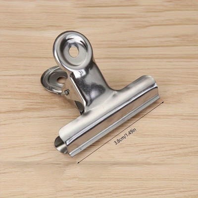 Pinces Bulldog en Acier Inoxydable, Pinces à Charnière Robuste, Classeur Argenté Polyvalent Photo, Maison, Cuisine, Bureau, Fournitures Scolaires 38mm