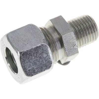 12L & R1/4'' Verzinkt Stalen Rechte Snijringkoppeling Buitendraad 315bar ISO 8434-1