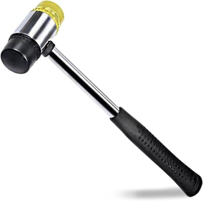 Rubber Mallet Hamer, Mini Dubbele Kop Rubberen Hamer, Dubbelzijdig Hamer, Tweekoppige Rubberen Hamer, Dubbele Kop Rubberen Hamer Met Antislip Rubberen Handvat Voor DIY Projecten Ambachten Houtbewerking En Vloeren Installatie, 25mm