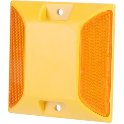 6 PCS Réflecteurs de Route en Plastique Jaune Double Marqueurs de Borne de Chaussée de Rue Allée beige