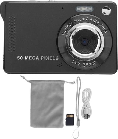 Digitale camera 2,8 inch IPS-kleurenscherm 1080p 50 MP 16x zoom Invullicht Film Ingebouwde microfoon 800 mAh Draagbare camera voor op reis (32 GB)