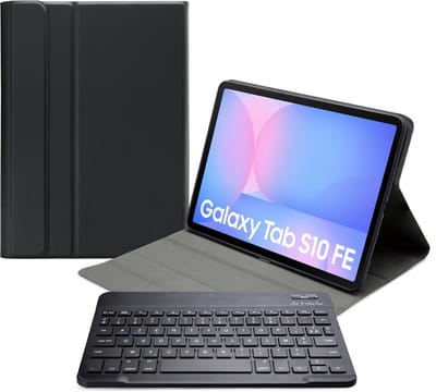 Mobilize Tablethoes geschikt voor Samsung Galaxy Tab S10 FE Hoes | Mobilize Detachable Bluetooth Keyboard AZERTY Bluetooth Toetsenbord Bookcase - Zwart