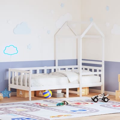vidaXL - Slaapbank - met - bedhuis - 80x200 - cm - massief - grenenhout - wit