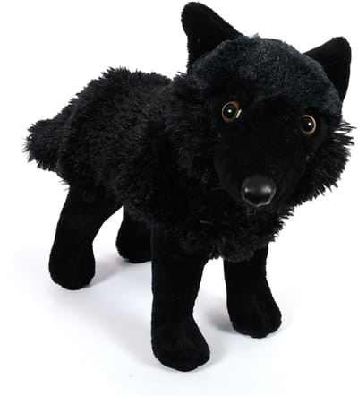 Pia Soft Toys Knuffeldier Wolf - zachte pluche stof - zwart - kwaliteit knuffels - 30 cm - Wolven