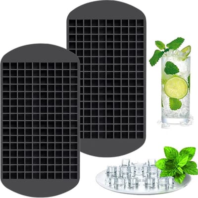 Dailygoods- IJsblokjesvorm met deksel - IJsblokjesvorm siliconen - IJsblokjesvorm groot - IJsblokjesvormen bpa vrij - 160 IJsblokjes per keer - Ideaal voor slushies en smoothies - Ijsbakje