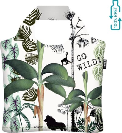 Ecozz tas Studio Onszelf - Jungle - met rits - 46x41cm