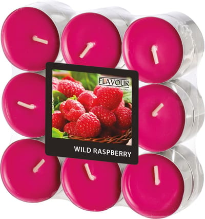 Conpax Candles Geur theelichtjes/waxinelichtjes - 18x - Wild Raspberry aroma - 4,5 branduren