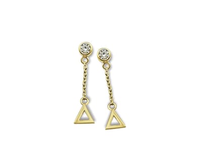 Oorhangers Triangel aan ketting Gold-plated JE010G