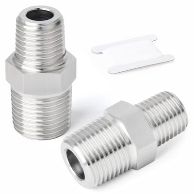 Dailygoods- Reduceernippel - Roestvrij Staal 304 - Koppeling - BSP-Fitting 1/2" x 1/4" - Loodgieterswerk - Zeskantige Koppeling