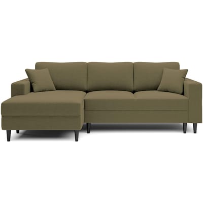 Hoekbank Malena velvet links met slaapfunctie | NADUVI Collection