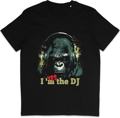 T Shirt Heren Dames - Muziek Gorilla I'm The Dj - Zwart - XS