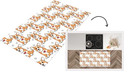 Keukenloper - Loper keuken - Hond - Hart - Patronen - Jongen - 120x60 cm - Keukenloper vinyl