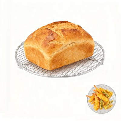 Dailygoods- Koelrek 304 Roestvrij Staal - Hoge Temperatuur Bestand - Anti-aanbak - Oven Rack - Koken/Grillen - 18cm Rond - Bakrek