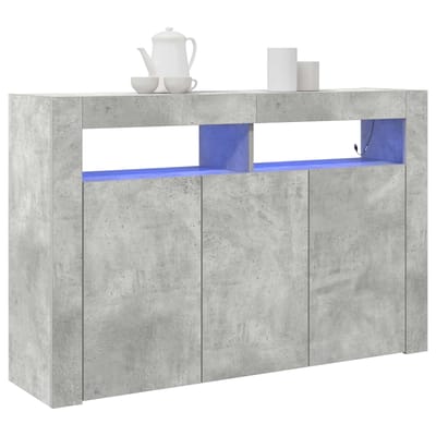 vidaXL - Dressoir - Beton - Grijs - 116 - x - 30 - x - 75 - cm - Bewerkt - hout