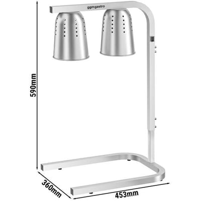GGM Gastro Infrarot-Wärmebrücke mit 2 Wärmelampen - 500 Watt - höhenverstellbar - Silber