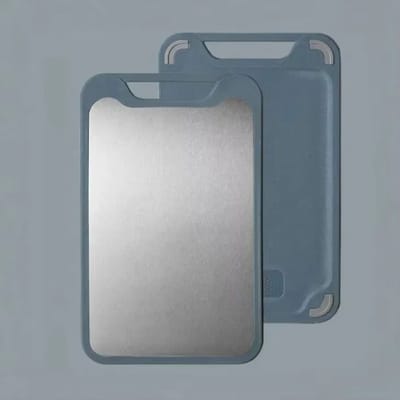Snijplank Keuken – 35x22 cm RVS 304 Dubbelzijdige Antibacteriële Snijplank | Schimmelwerend Snijblok voor Vlees, Groenten & Vis