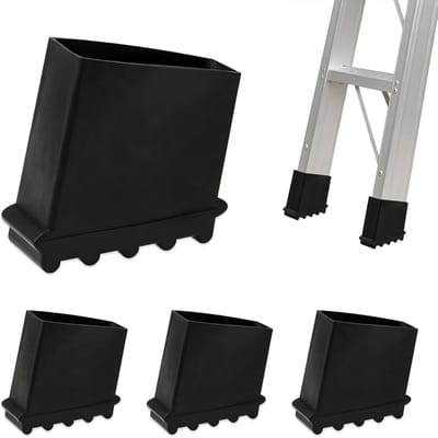 Rubberen Ladder Voetjes - Ladder Stabilisatoren - Veilig Werken - Antislip Grip - 25 x 5 cm - Zwart
