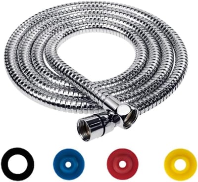 SnelShoppen - Douche Slang, RVS, Anti-Draai Bescherming, Flexibel, Standaard, 1/2 inch Aansluiting met 4 Waterbesparende Doorstroombegrenzer, Geschikt