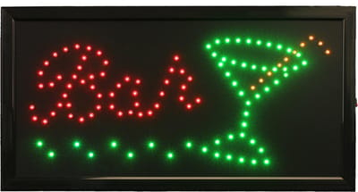 Led bord Bar + Cocktail - Led bord - Led - Verlichting - Cocktail - Led sign - Neon sign - Led lamp - Ledbord - Led verlichting - Decoratie - Light box - Led lights - Mancave Decoratie - 50 x 25 cm -