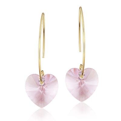 Montebello Oorbellen Pippa HG29 - Swarovski Hart - 925 Zilver Verguld - Ø14mm - 40mm