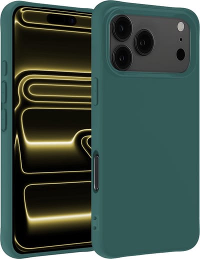 Hoesje - Geschikt voor Apple iPhone 17 Pro Max - Sterk & Shockproof - Hoes Cover - Siliconen Case - Telefoonhoesjes - Donkergroen