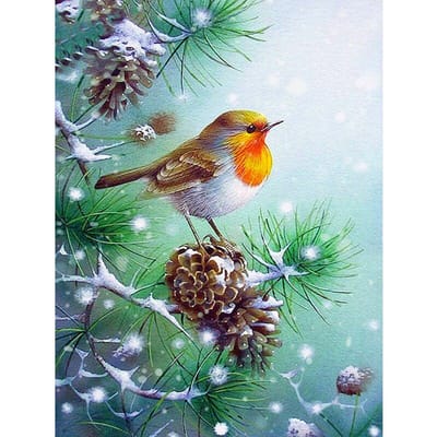Peinture diamant oiseau, broderie diamant, mosaïque, point de croix 20X30CM gray