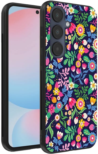 Smartphonica Telefoonhoesje Geschikt voor Samsung Galaxy S24 FE met bloemen opdruk - TPU backcover case flower design geschikt voor Samsung Galaxy S24 FE