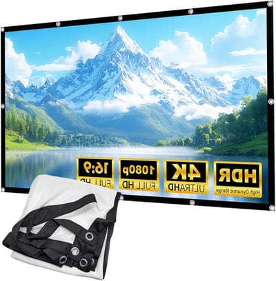 Projectiescherm - Opvouwbaar Doek - Thuisbioscoop Creëren - Wasbaar Materiaal - 100 inch - Wit