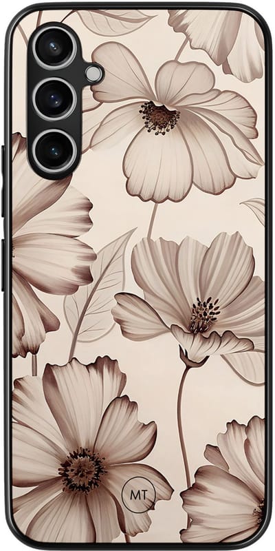 Hoesje geschikt voor Samsung Galaxy A54 - Sand flowers - TPU Hard Case Backcover - Beige - Mooie Telefoonhoesjes