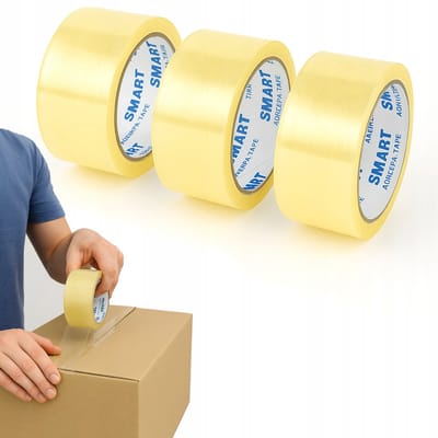 3x SMART Acryl Pakking Tape Transparant 48mm x 45m - Sterke Sluiting