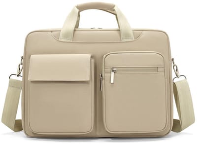 KZQ Zakelijke Laptop Tas Voor Dames En Heren Van Oxford Stof - Lichtgewicht Design Geschikt Voor 14 Inch Laptop - Handtas Voor Werk En Onderweg - Kakie